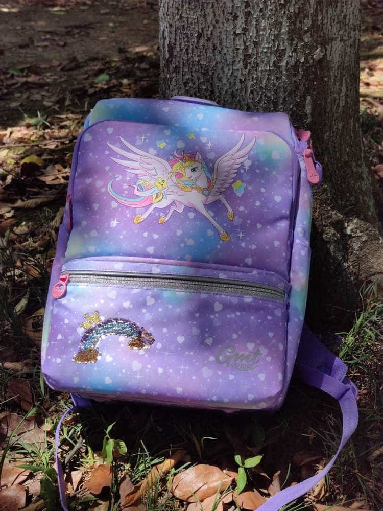 开学季：给家里即将上小学的宝贝闺女买了一个GMT护脊儿童书包，宝贝高兴的蹦了起来。