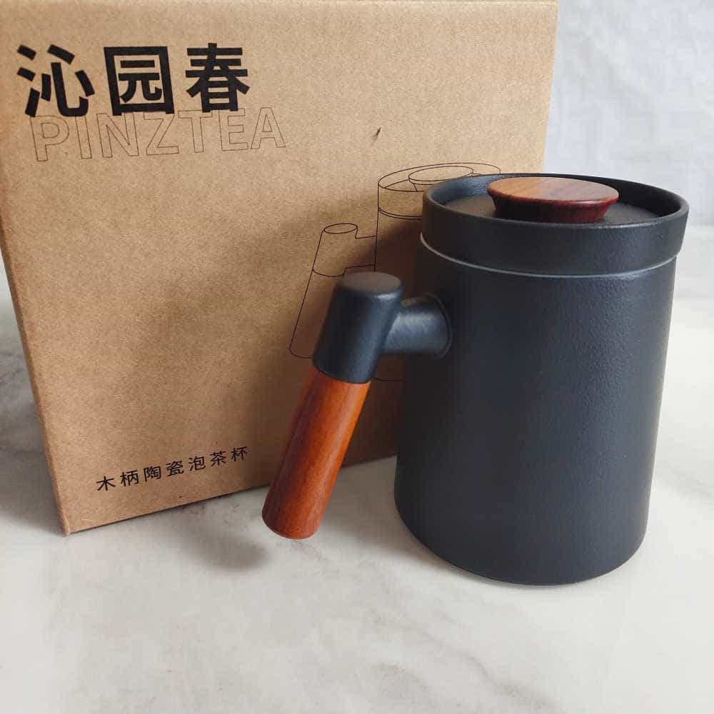 实木质感+茶水分离，平仄木柄泡茶杯真讲究