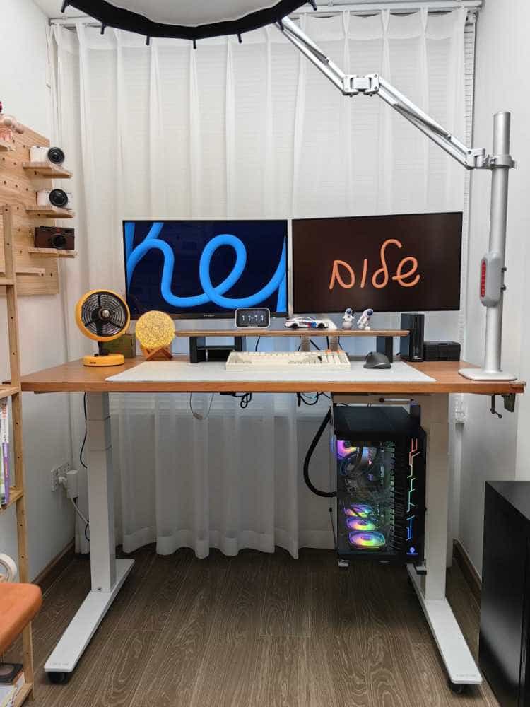 乐歌升降桌E2,博主的视频创作神器